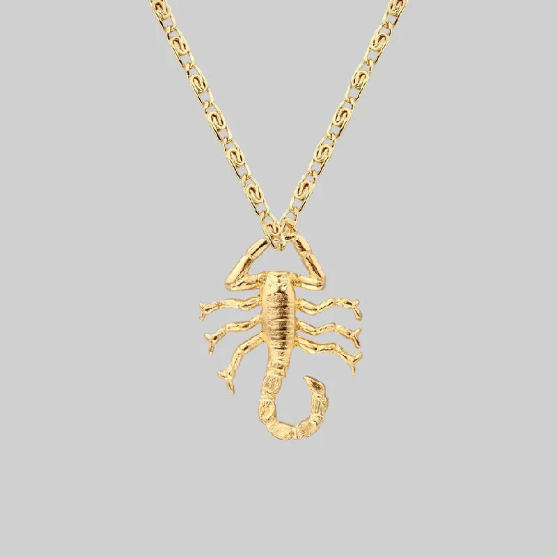 Women’s custom-made necklaces-NOXIOUS. Scorpion Charm Necklace - Gold