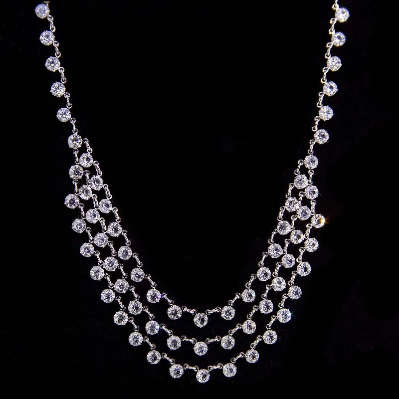 Women’s birthstone necklaces-1928 Jewelry Round Vintage Austrian Crystal Draped Necklace 15"