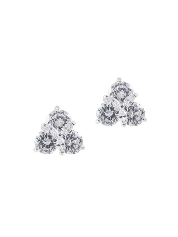 Women’s chic earrings-Triple Round and Marquise CZ Earrings