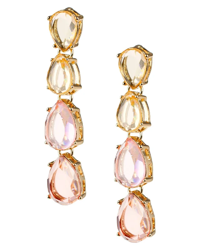 Women’s bridal hoop earrings-Ombre Pink Drop Earrings