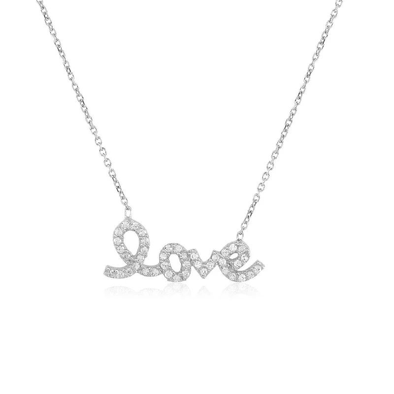 Women’s feather necklaces-Script Love Necklace