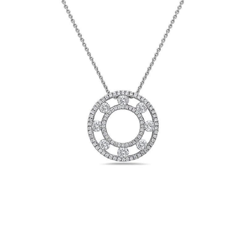 Women’s celebrity style necklaces-Diamond Air Circle Pendant