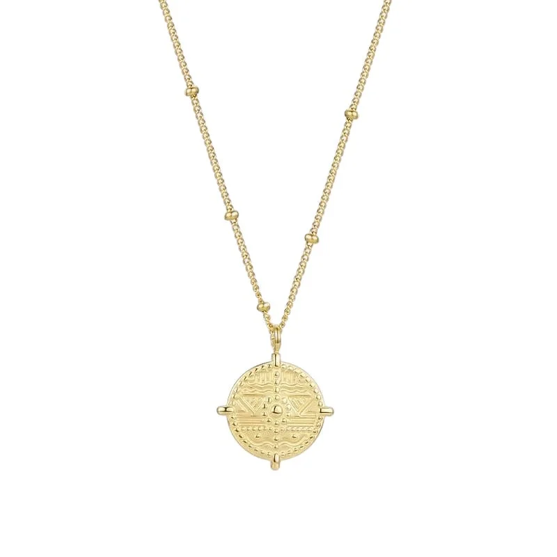 Women’s minimalist necklaces-Geometric Coin Necklace