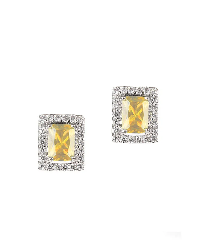 Women’s hoop earrings-Canary Radiant CZ Earrings