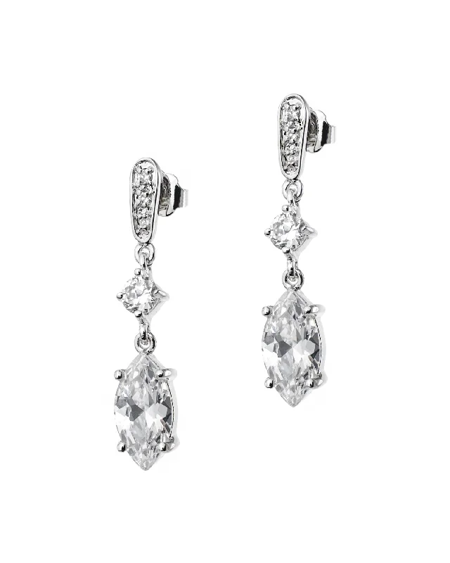 Women’s animal earrings-Round and Marquise Delicate Drop Earrings