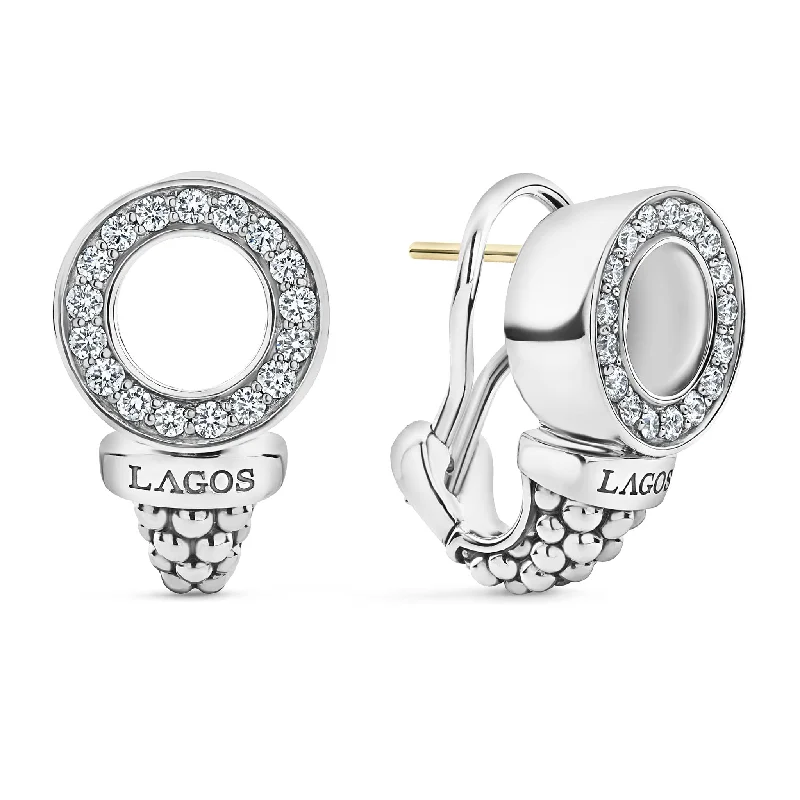 Women’s stacked earrings-Caviar Spark Caviar Circle Diamond Earrings