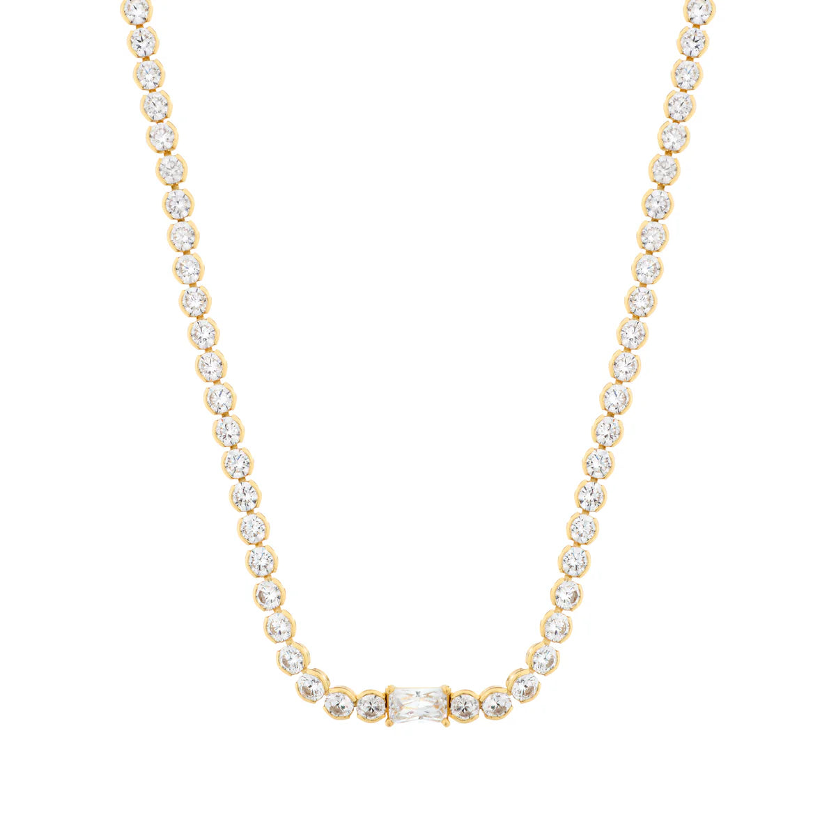 Women’s layered pendant necklaces-Bezel CZ Tennis Necklace