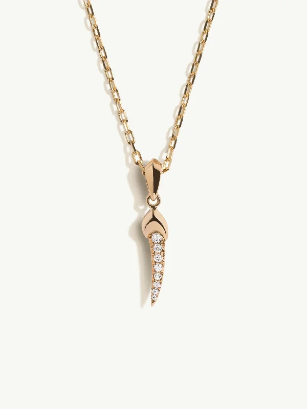 Women’s geometric necklaces-Damian Pavé Diamond Talisman Pendant Necklace In 18K Yellow Gold, 22mm