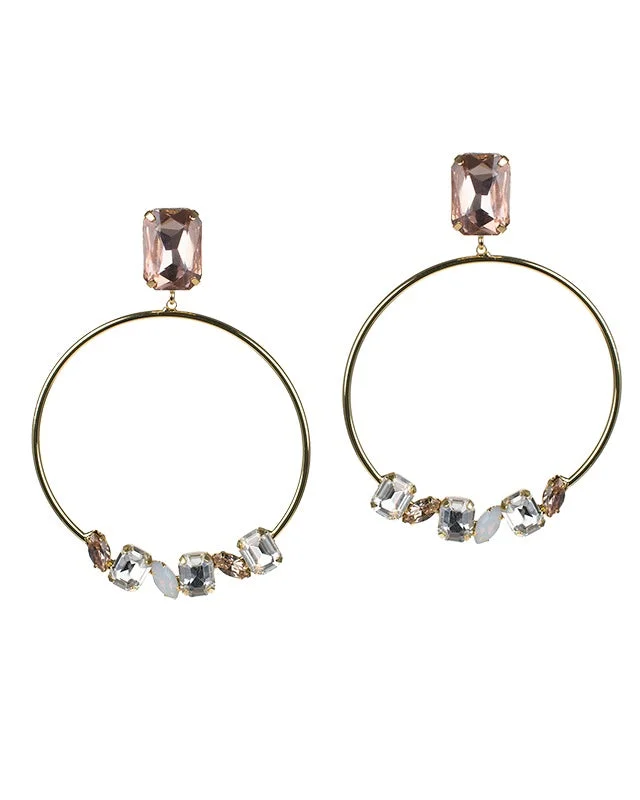 Women’s teardrop earrings-Open Circle Drop Earrings