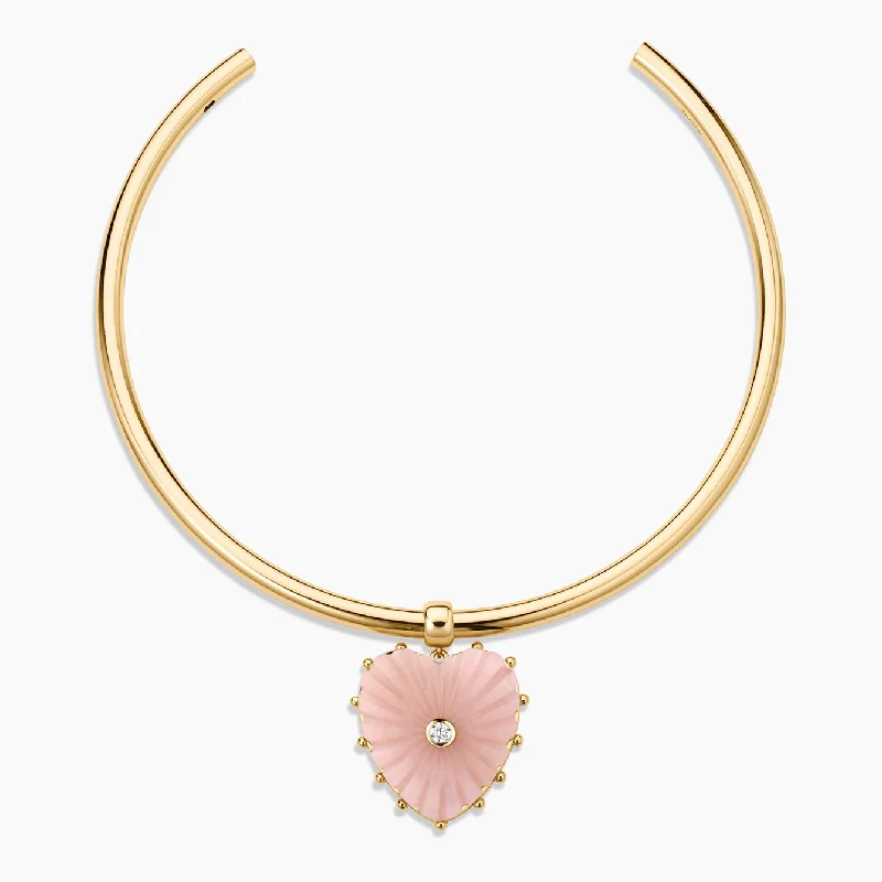 Women’s heart-shaped necklaces-Malene Pink Opal Choker Necklace