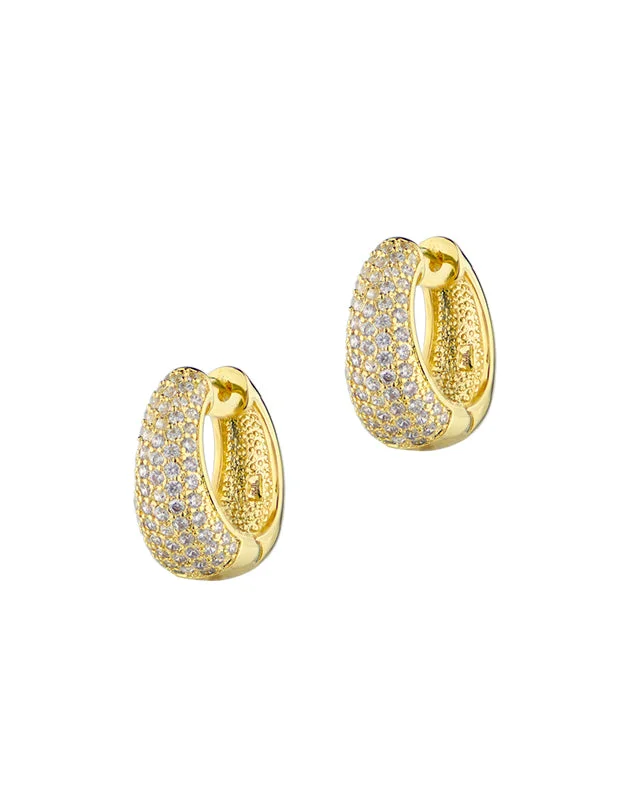 Women’s star earrings-Pave Hoop Earrings