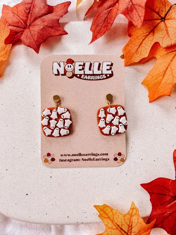 Women’s oversized earrings-Ghost Patterned Earrings