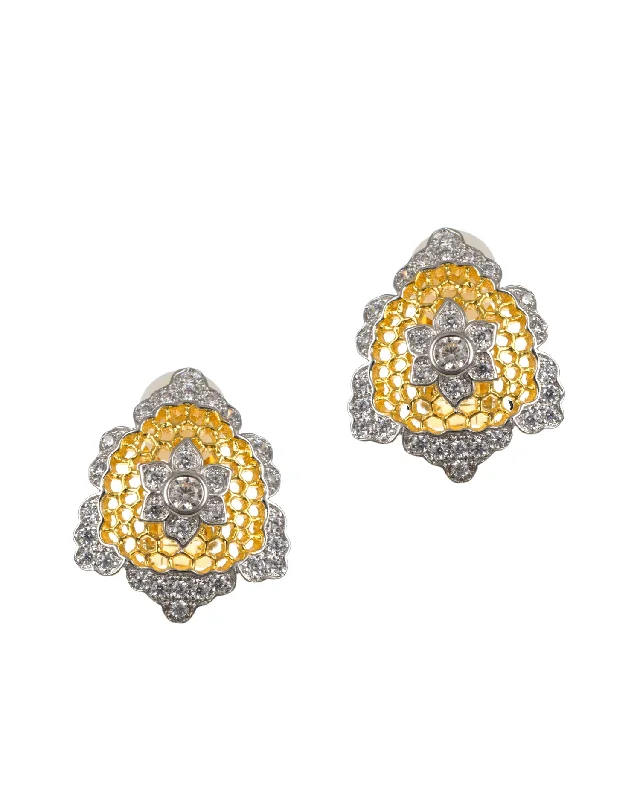 Women’s boho earrings-Pave Shield Earrings