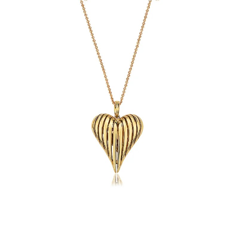 Women’s luxury necklaces-Angel Heart Small Gold Pendant