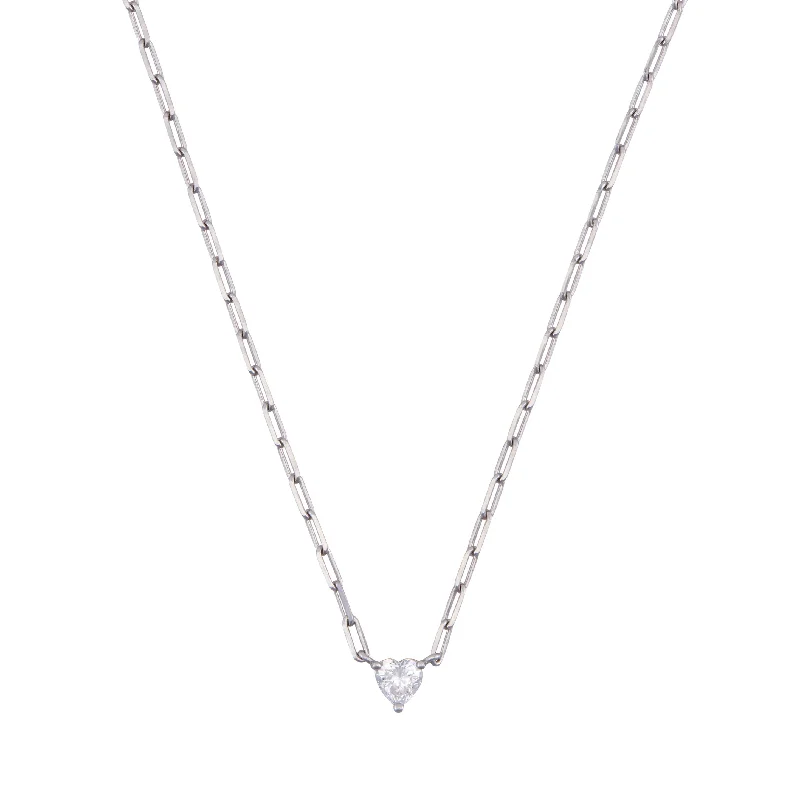 Women’s layered charm necklaces-Heart Link Necklace