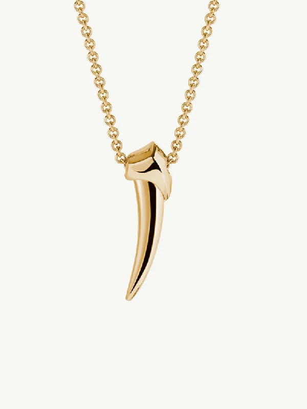 Women’s diamond chain necklaces-Damian Brevis Horn Talisman Pendant Necklace In 18K Yellow Gold, 36mm