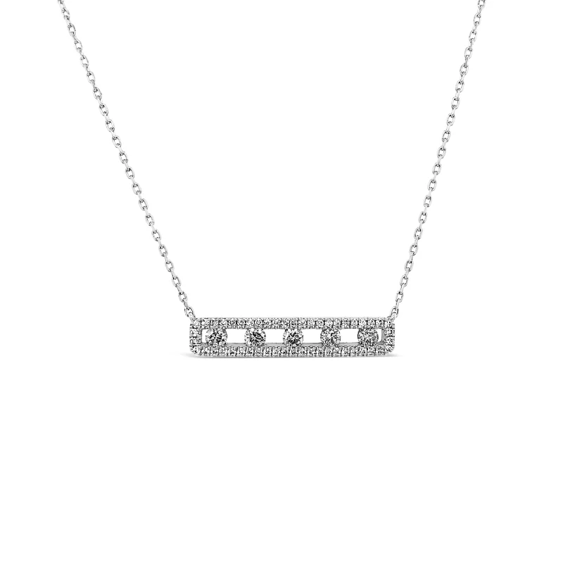 Women’s emerald necklaces-Diamond Air Bar Pendant