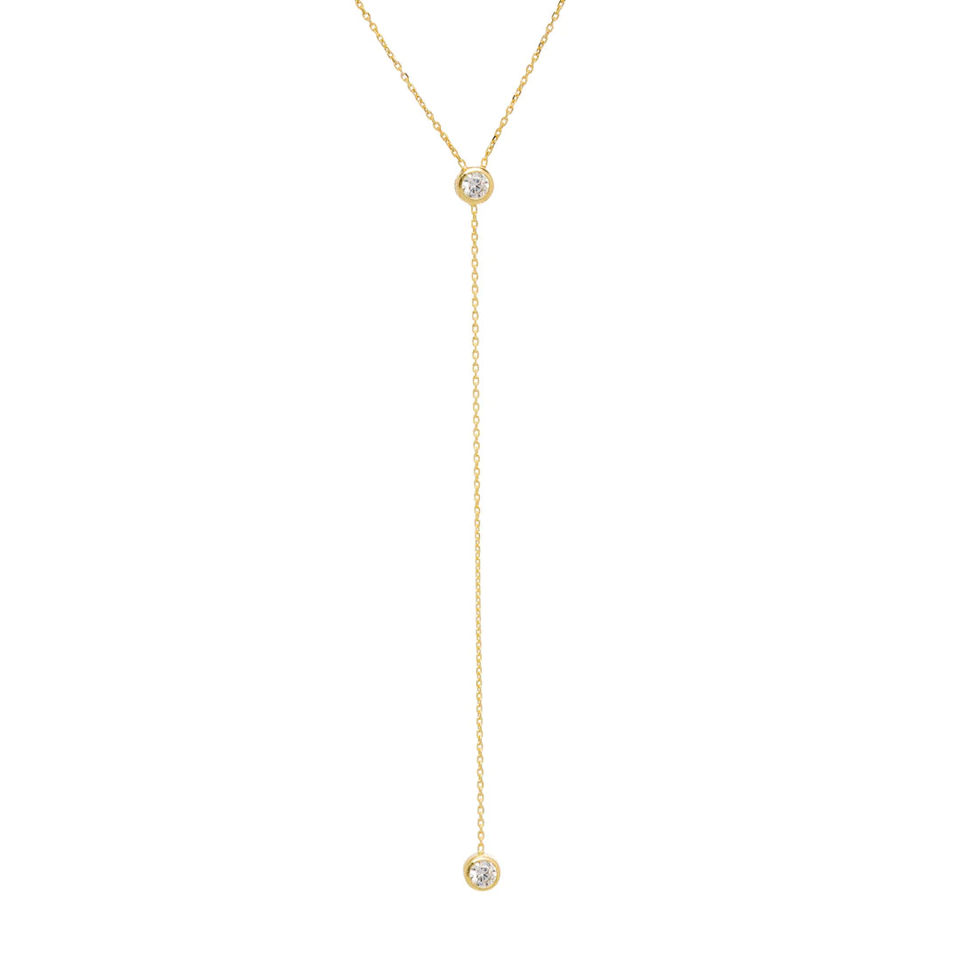 Women’s pendant necklaces-Double Circle Lariat