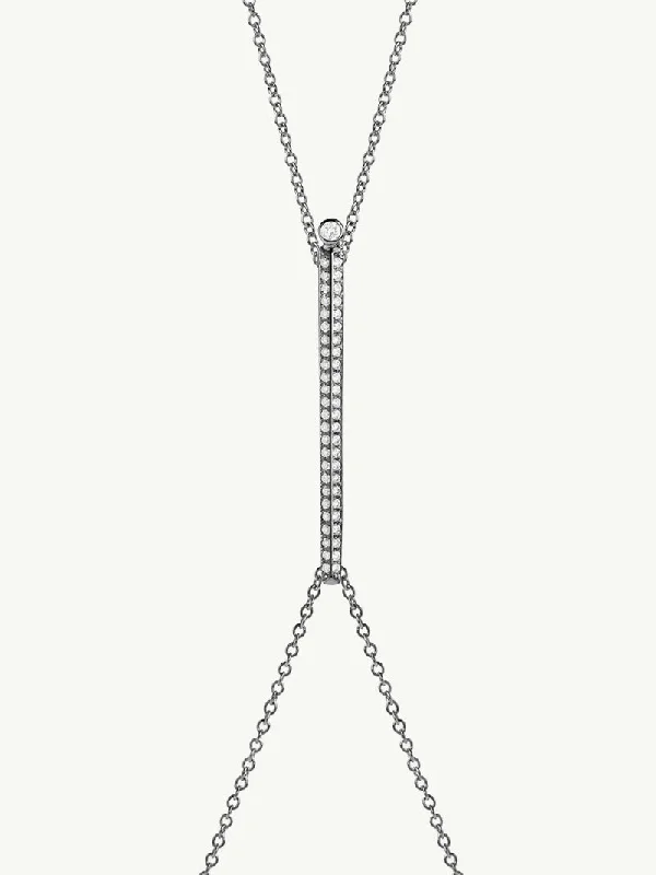 Women’s long necklaces-Aracelis Body Chain Necklace With Brilliant Pavè-Set Diamonds in 18K Blackened Gold