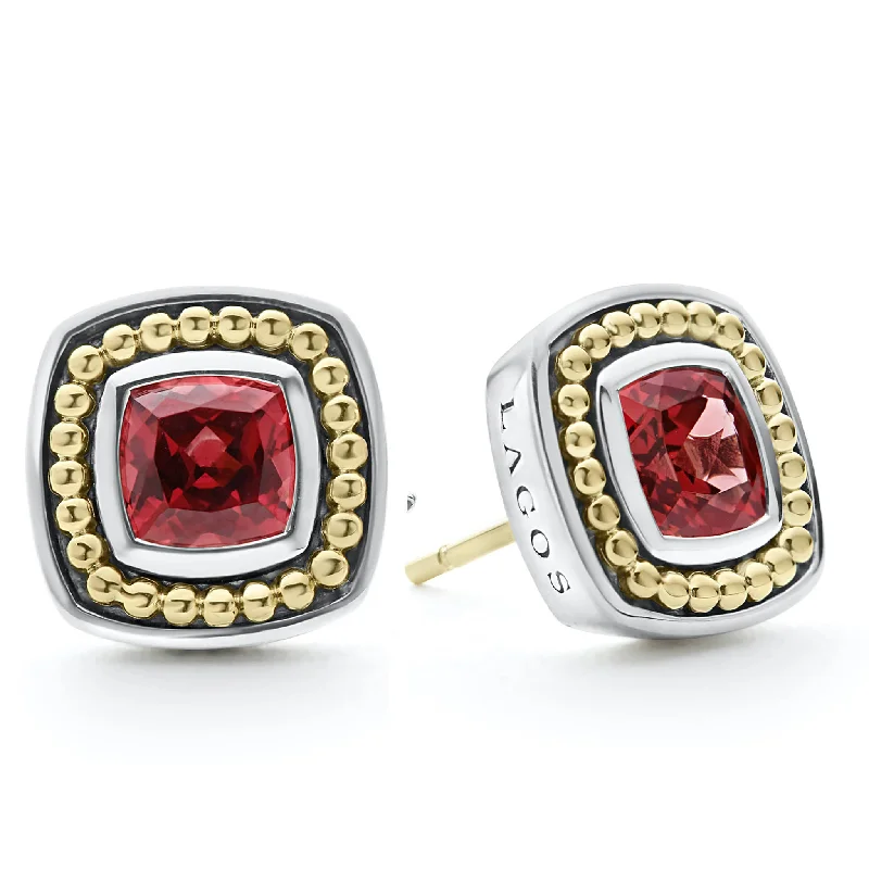 Women’s vintage-inspired earrings-Rittenhouse Rhodolite Garnet Stud Earrings