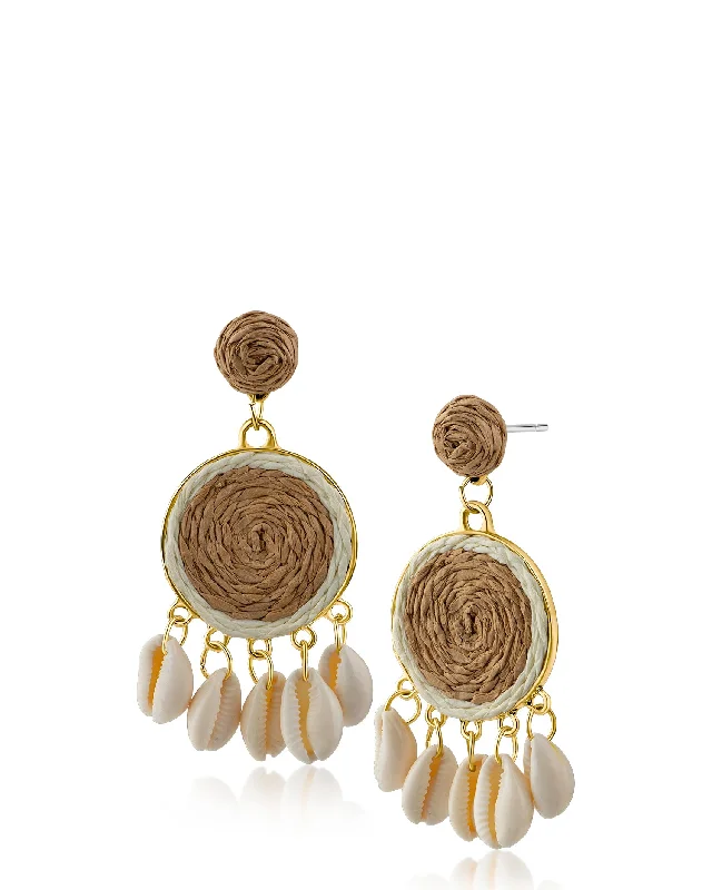 Women’s stacked earrings-Rattan Drop Earrings