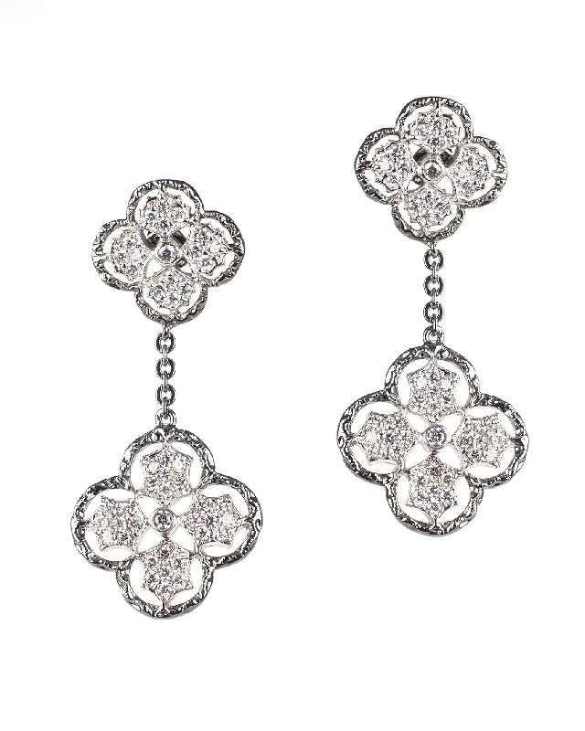 Women’s flower earrings-Classic Clover Drop Earrings