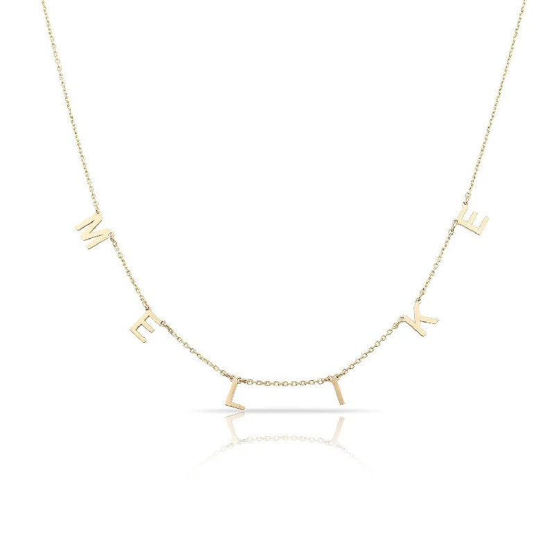 Women’s personalized necklaces-Gold 14K Name Necklace