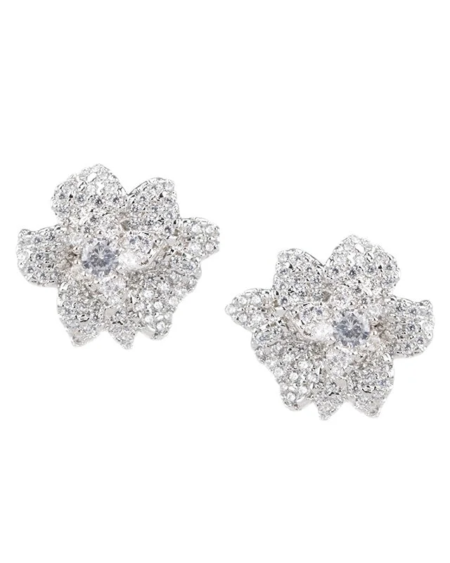 Women’s cute earrings-3D Pave Flower Earrings