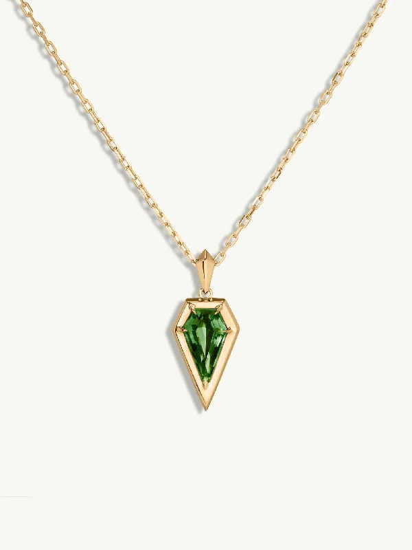 Women’s handmade necklaces-Aphrodite Amulet Pendant Necklace With Green Tourmaline In 18K Yellow Gold