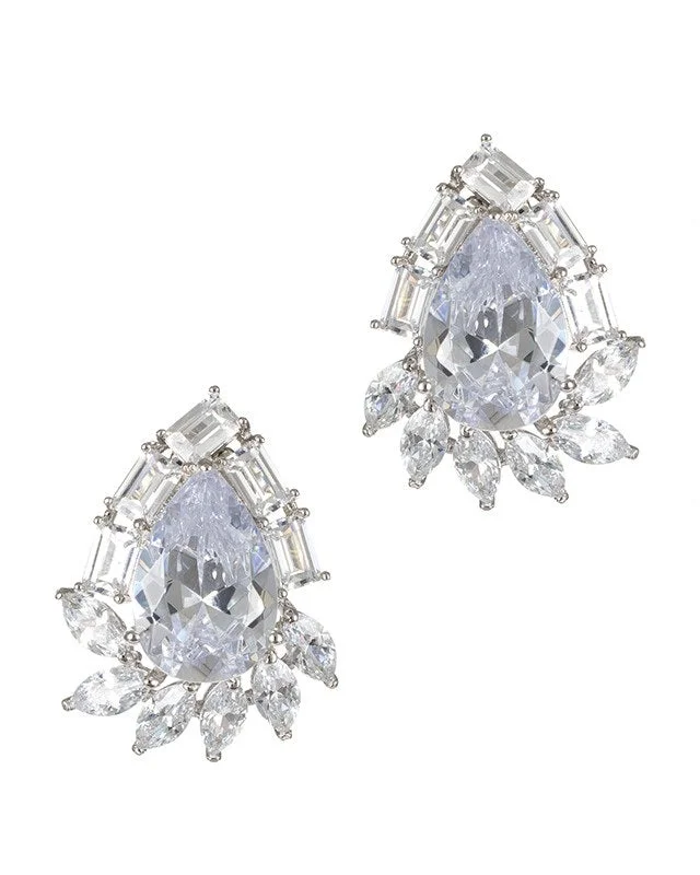 Women’s sapphire earrings-Large Pear Statement Earrings