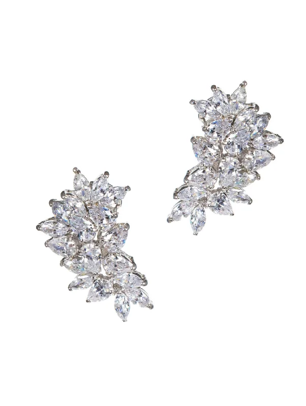 Women’s bridal earrings-Pear and Marquise Cluster Earrings