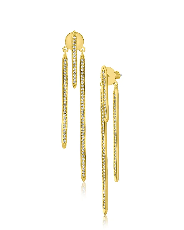 Women’s dangling earrings-Triple Bar Earrings