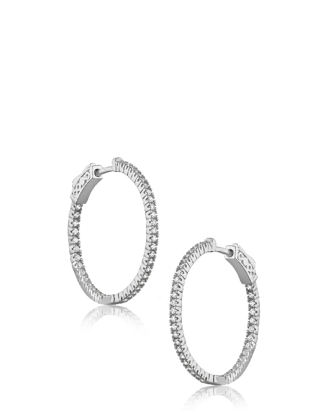 Women’s heart-shaped earrings-Inside Out Hoop Earring