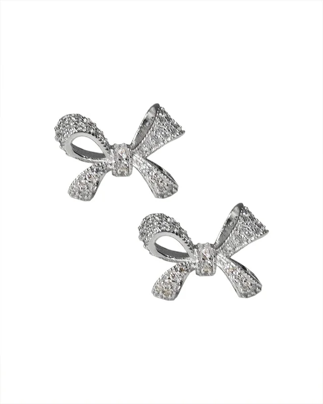 Women’s butterfly earrings-Pave Bow Earrings