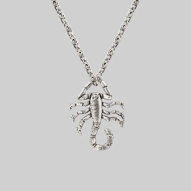 Women’s tribal necklaces-NOXIOUS. Scorpion Charm Necklace - Silver