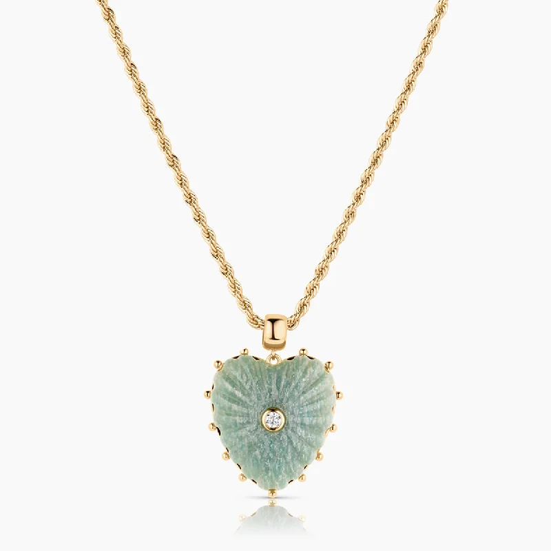 Women’s personalized necklaces-Malene Amazonite Rope Necklace