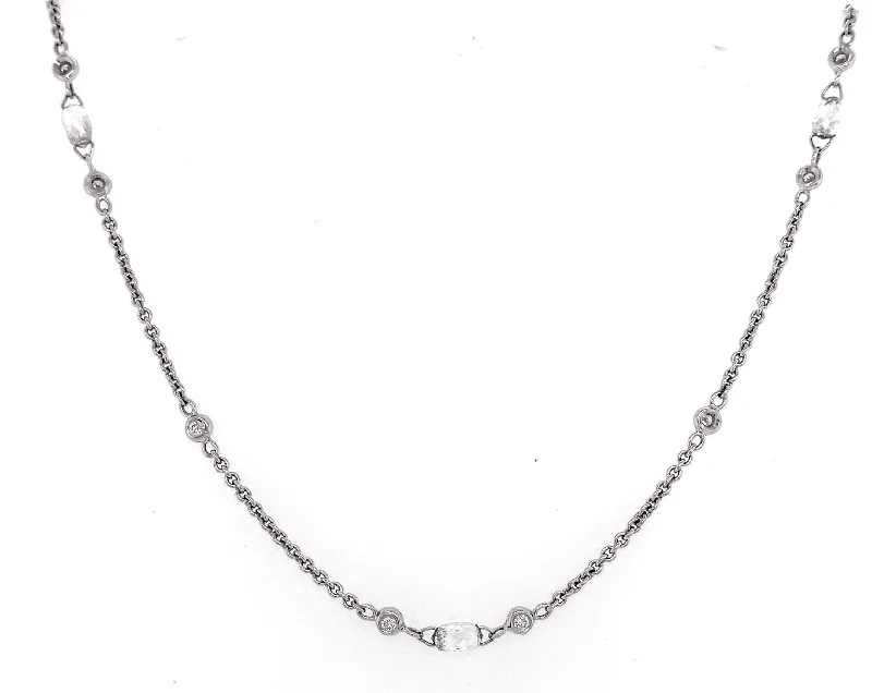 Women’s dainty necklaces-Briolette Cut Diamond Necklace