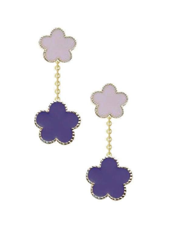 Women’s special occasion earrings-Double Enamel Drop Earrings