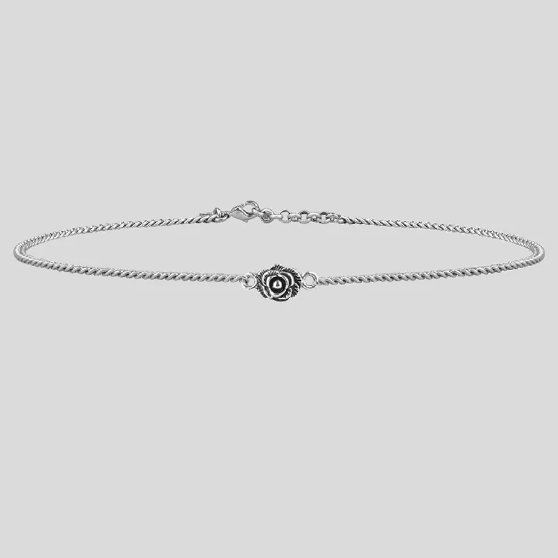 Women’s gold necklaces-MAE. Little Rose Silver Chain Choker