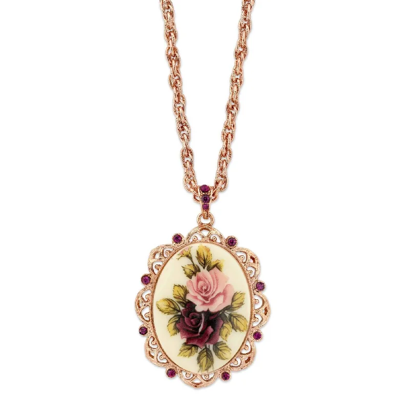 Women’s birthstone pendant necklaces-1928 Jewelry Manor House Victorian Pendant Necklace, 28"