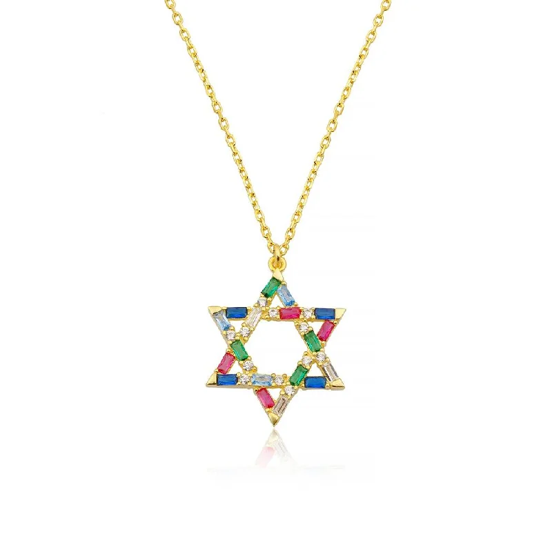 Women’s high-end necklaces-Gemstone Star of David Necklace