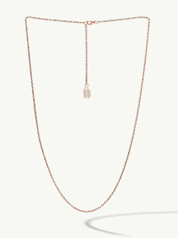 Women’s beaded necklaces-Diamond Cut Cable Chain Necklace In 18K Rose Gold, 1.5mm