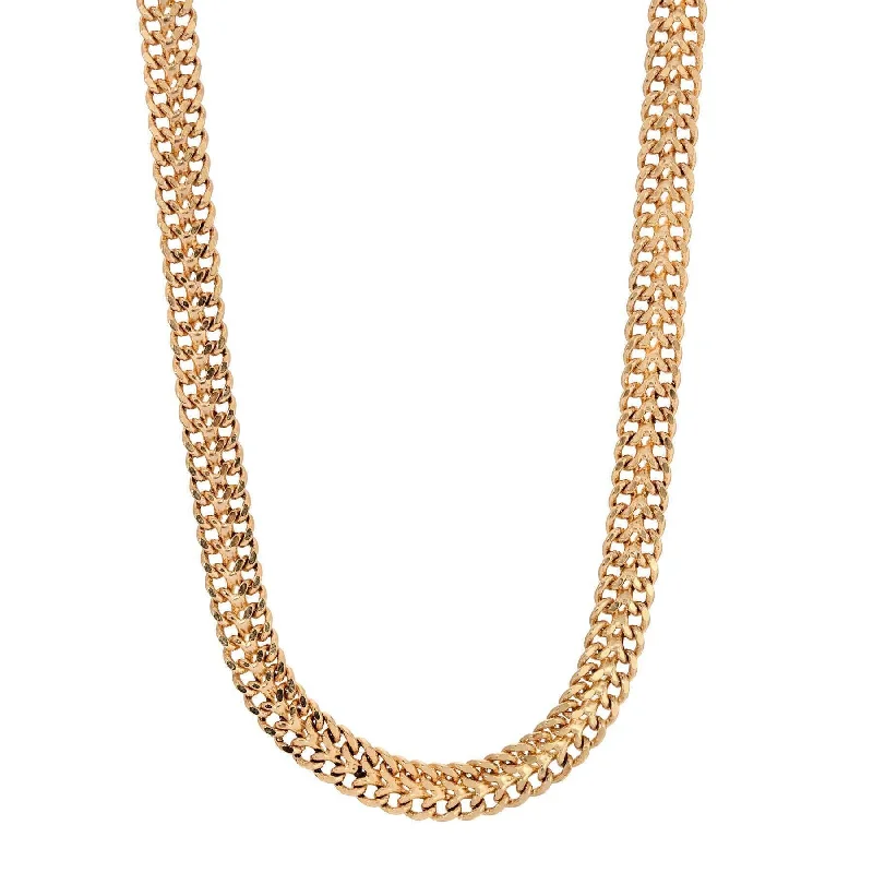 Women’s charm necklaces-1928 Jewelry Gold Double Curb Chain Necklace 16" + 3" Extender