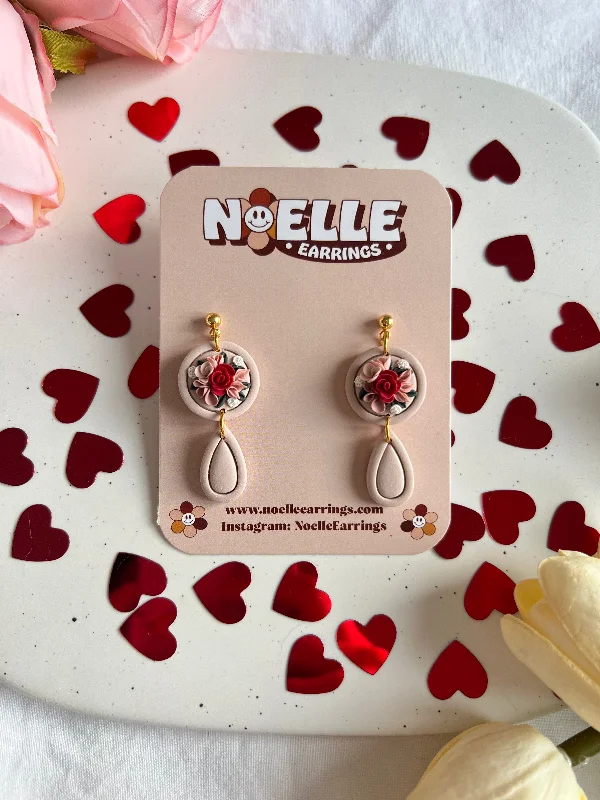 Women’s large earrings-Valentine Bouquet Earrings