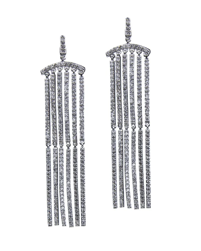 Women’s earrings with diamonds-Elongated Column Earrings