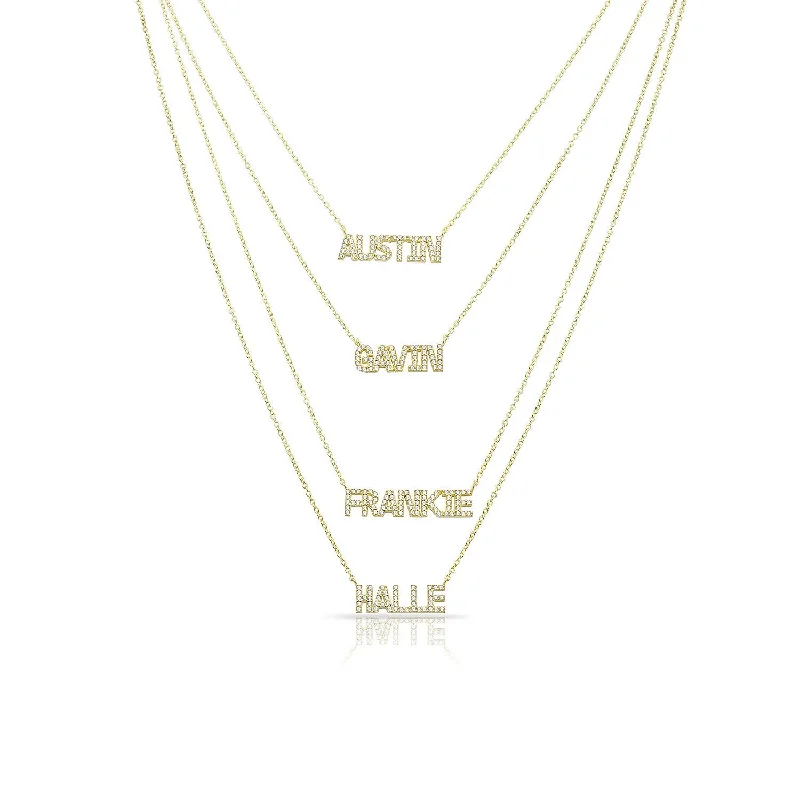 Women’s crystal necklaces-Multi Layer Name Necklace