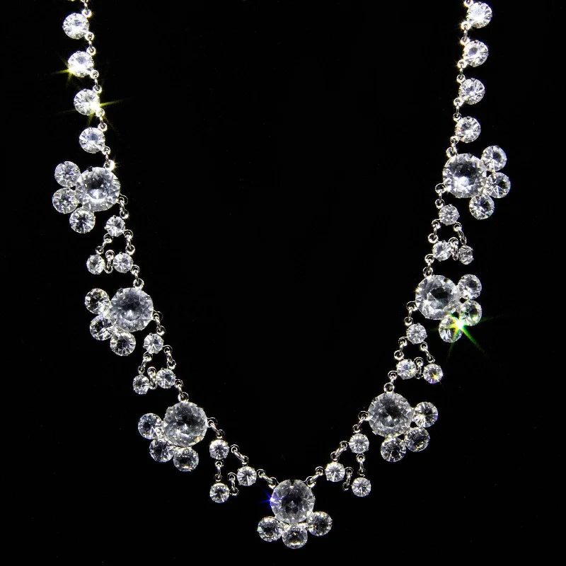 Women’s unique pendant necklaces-1928 Jewelry Vintage Austrian Crystal Drop Necklace 13"