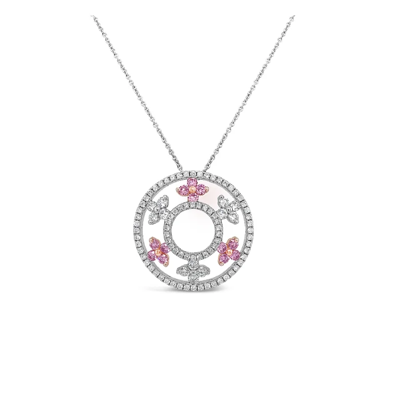 Women’s men’s style necklaces-Diamond Air Flower Circle Necklace