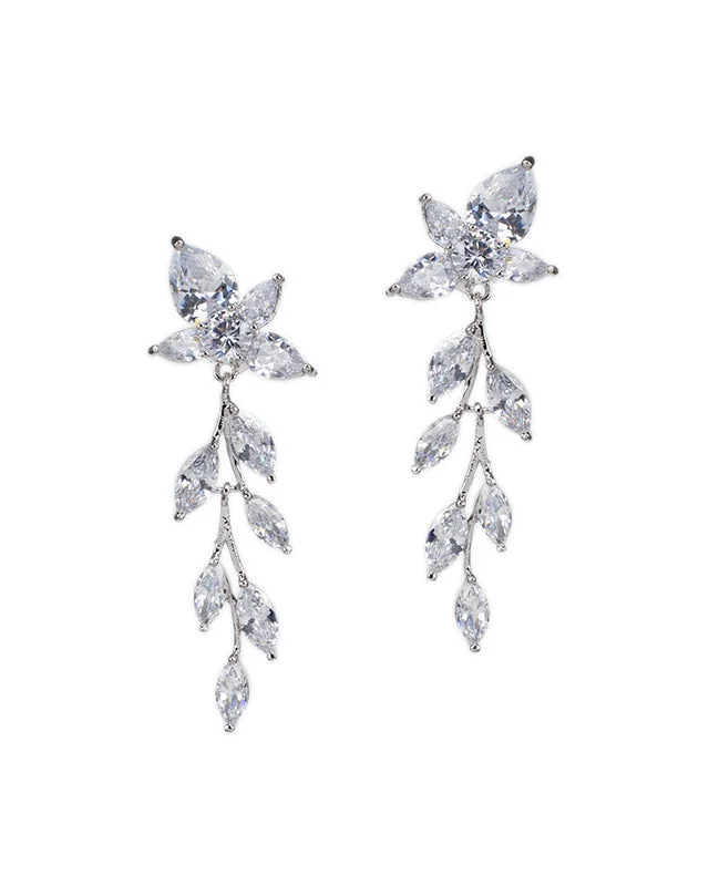 Women’s bridal hoop earrings-CZ Drop Earrings