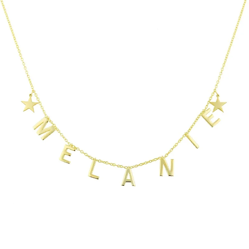 Women’s bridal necklaces-Dangling Name Star Necklace